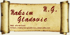 Maksim Gladović vizit kartica